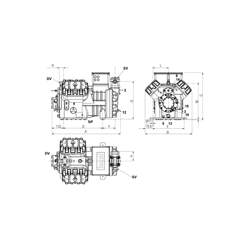 Compressore semiermetico Frascold V 15 71E