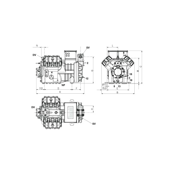 Compressore semiermetico Frascold V 15 71E