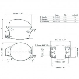 Compressore Ermetico Embraco Aspera EMT6165GK CSIR