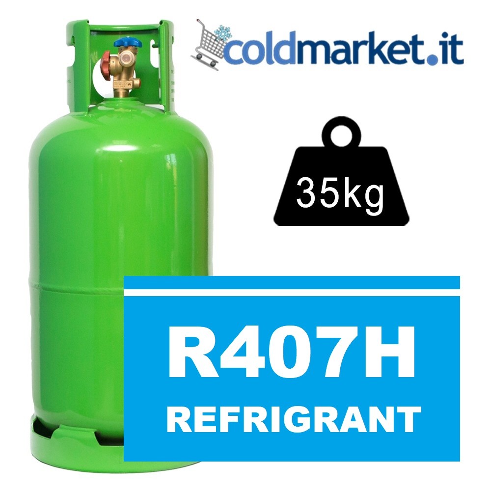 Bouteille de gaz R407H rechargeable à partir de 35 kg (vanne 21,7 x 1/14)  - Refrigerant Boys