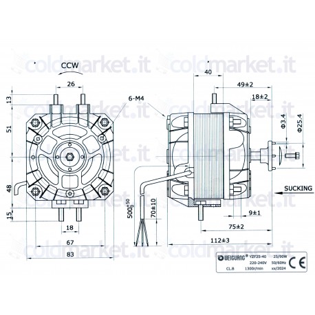 Motore 25W Aspirante Pentavalente