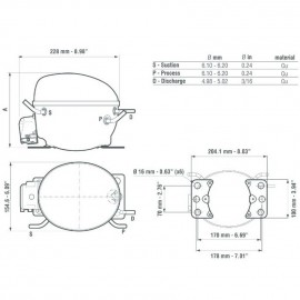 Compressore Ermetico Aspera EMT49HLP RSIR S