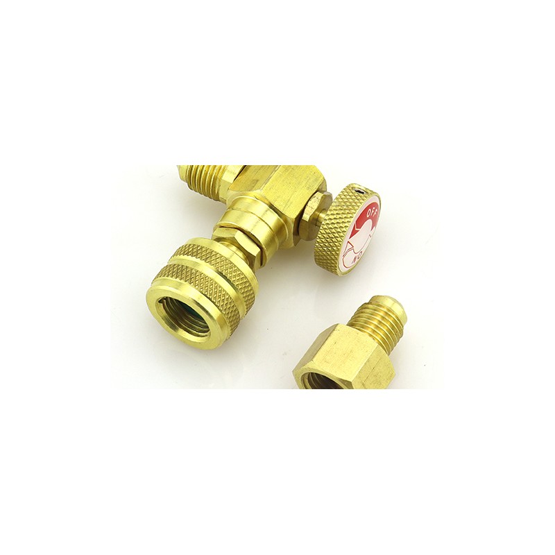 Rubinetto premivalvola rapido ST-VB2 F-5/16″ x M-1/4″ per sistemi HVAC/R