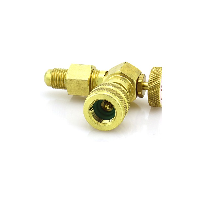 Rubinetto premivalvola ST-VB4 F-1/4″ × M-5/16″ SAE per HVAC/R professionale