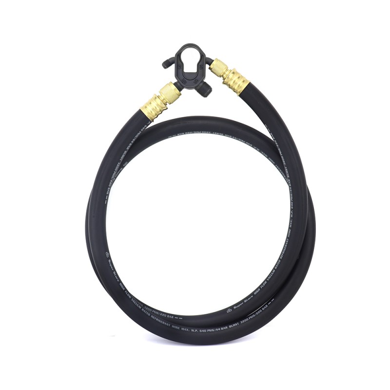 Tubo per vuoto e recupero ST-VR01 3/8″ × 1,8 m con connessioni 1/4″–3/8″ HVAC/R.