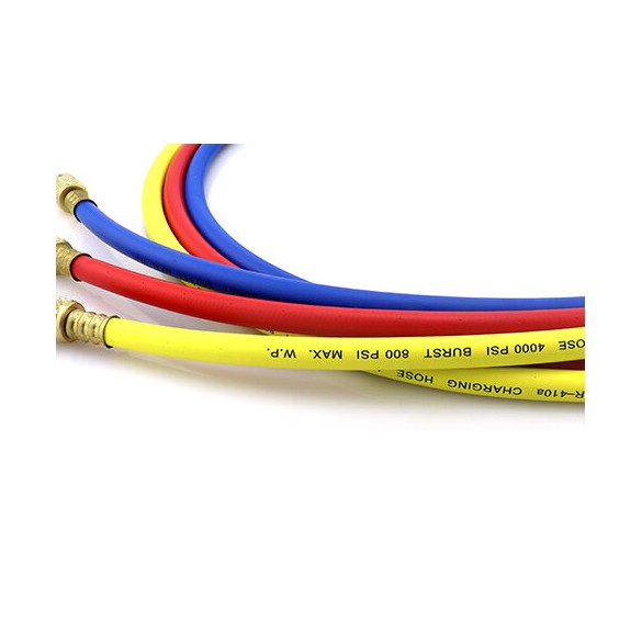 Set 3 tubi di ricarica refrigerante CT-360-RYB-H 150 cm 1/4″ × 5/16″ SAE per HVAC/R.