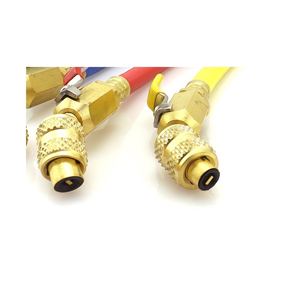 Set di Tubi di Ricarica Refrigerante CT-360-RYB-HV 150 cm con Rubinetto a Sfera per HVAC/R