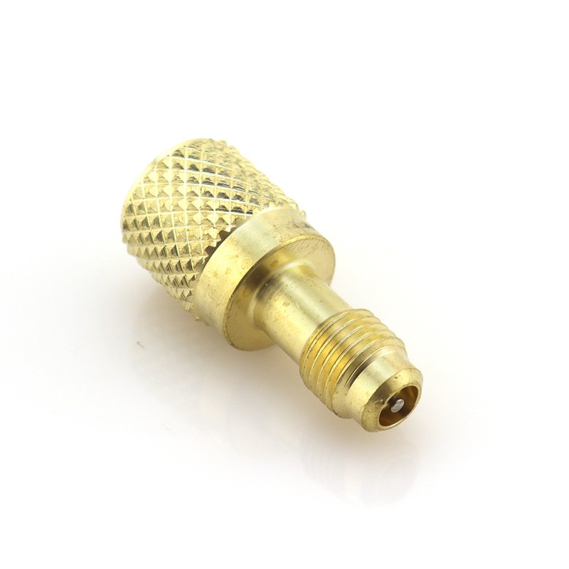 Adattatore AD-78 F-5/16″ SAE × M-1/4″ SAE con Core e Depressore per HVAC/R.