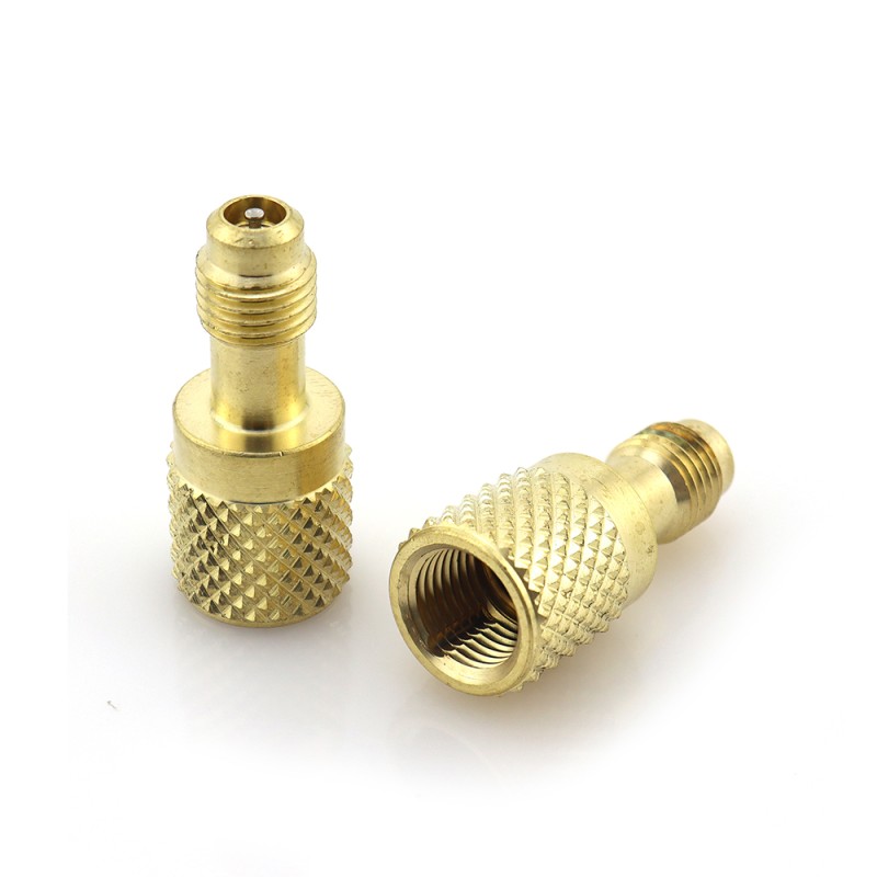 Adattatore AD-98 F-1/4″ × M-5/16″ SAE girevole con core e depressore per HVAC/R