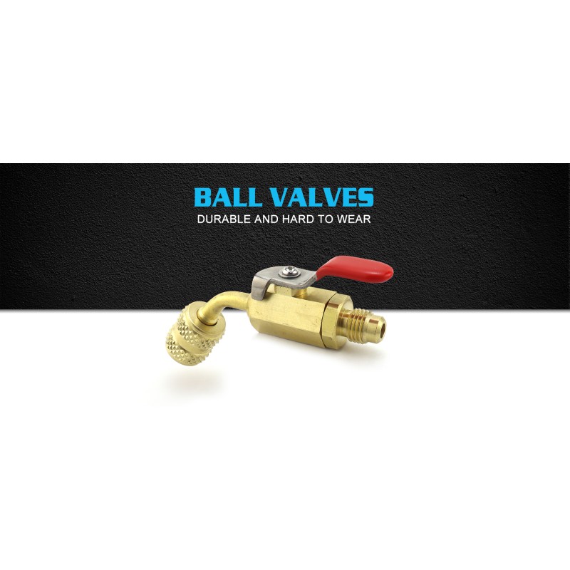 Valvola rubinetto BV454 F-5/16″ SAE 45° per impianti HVAC/R in ottone resistente.